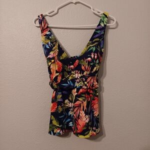 Lands' End Women's Tropical Print Swim Top - Multicolor